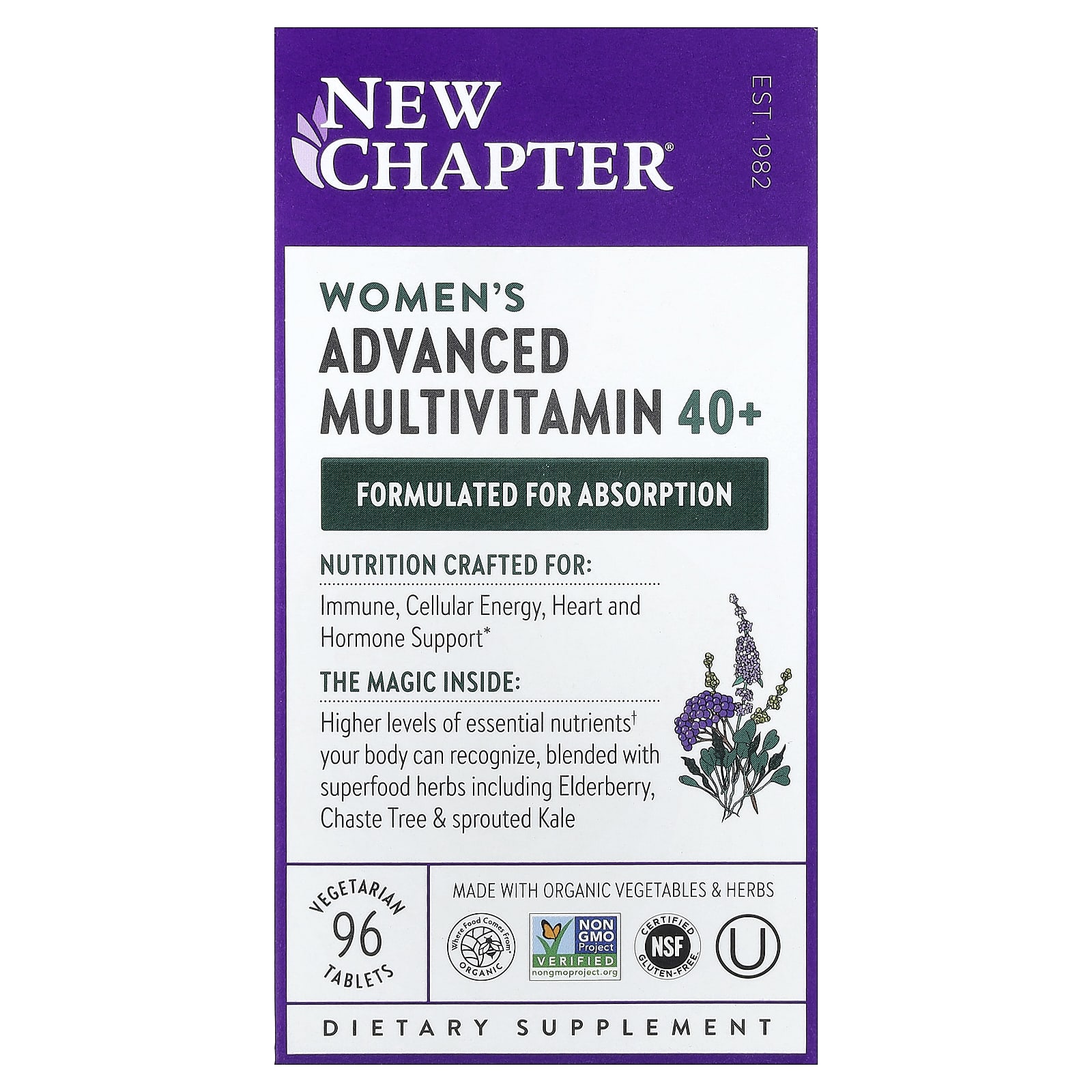 Женские мультивитамины New Chapter Women's Advanced 40+, 96 растительных таблеток — фото 6