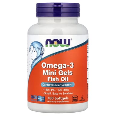 Рыбий жир NOW Foods Omega-3 Mini Gels, 0.5 г, 180 мягких капсул