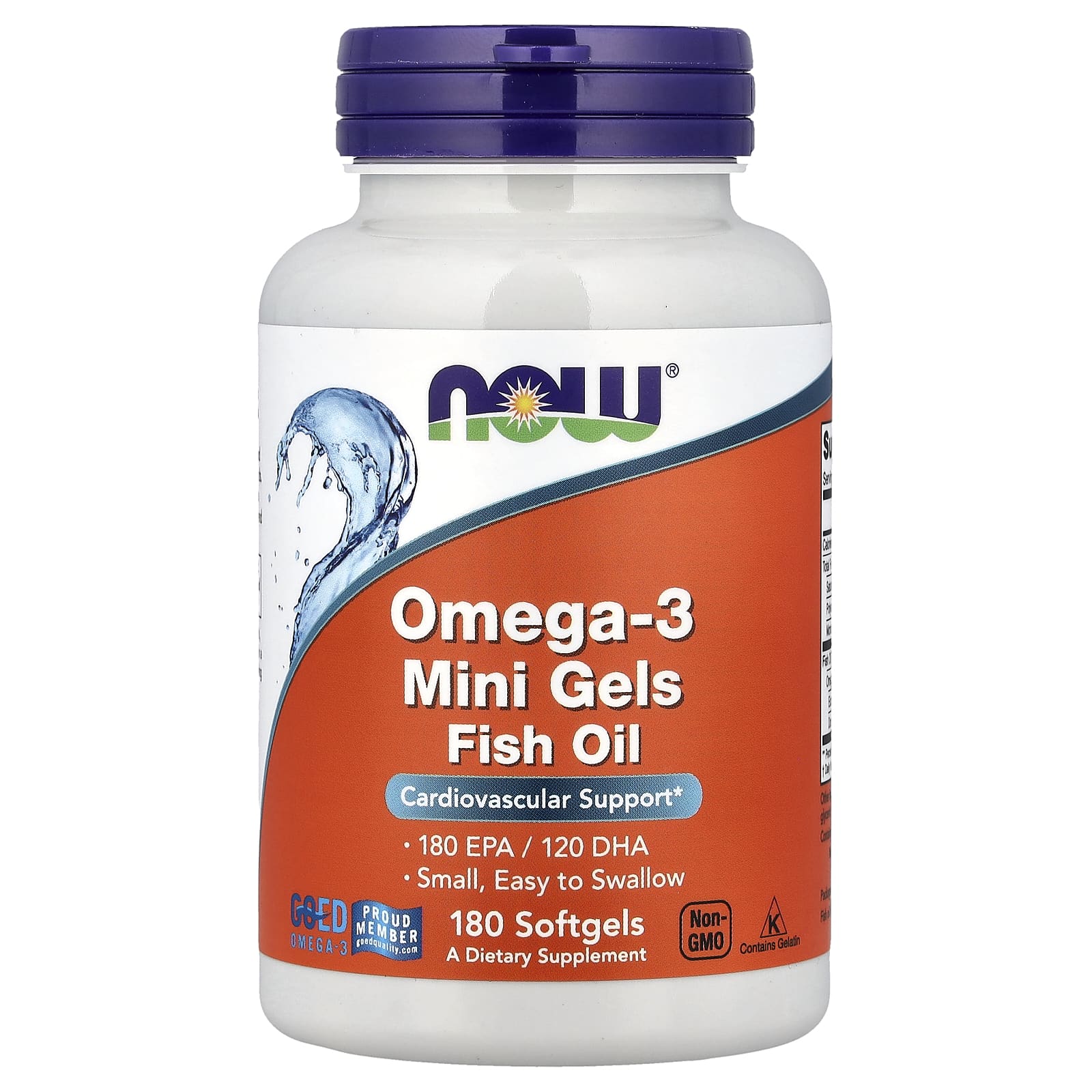 Рыбий жир NOW Foods Omega-3 Mini Gels, 0.5 г, 180 мягких капсул