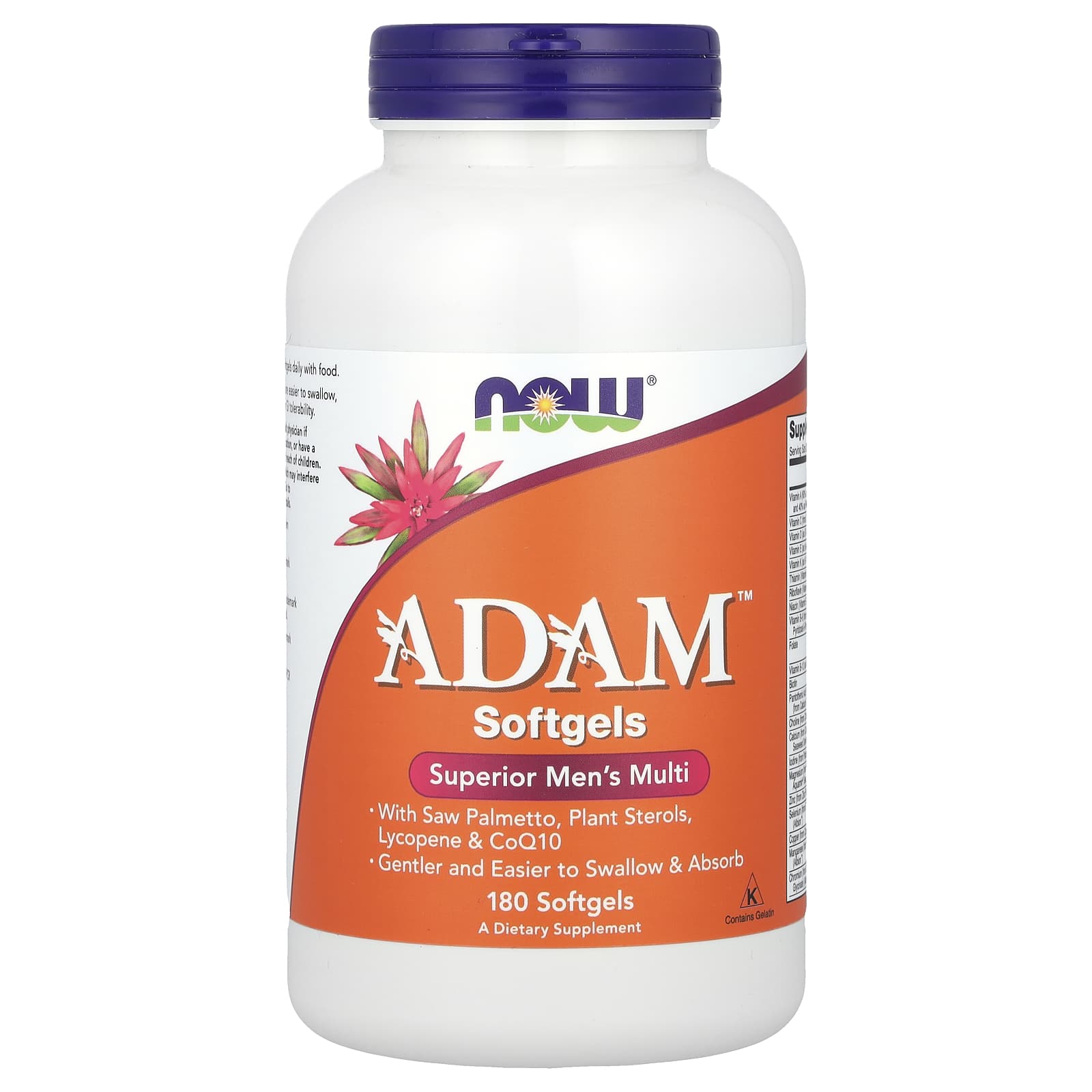 Мужские мультивитамины NOW Foods ADAM™, 180 мягких капсул