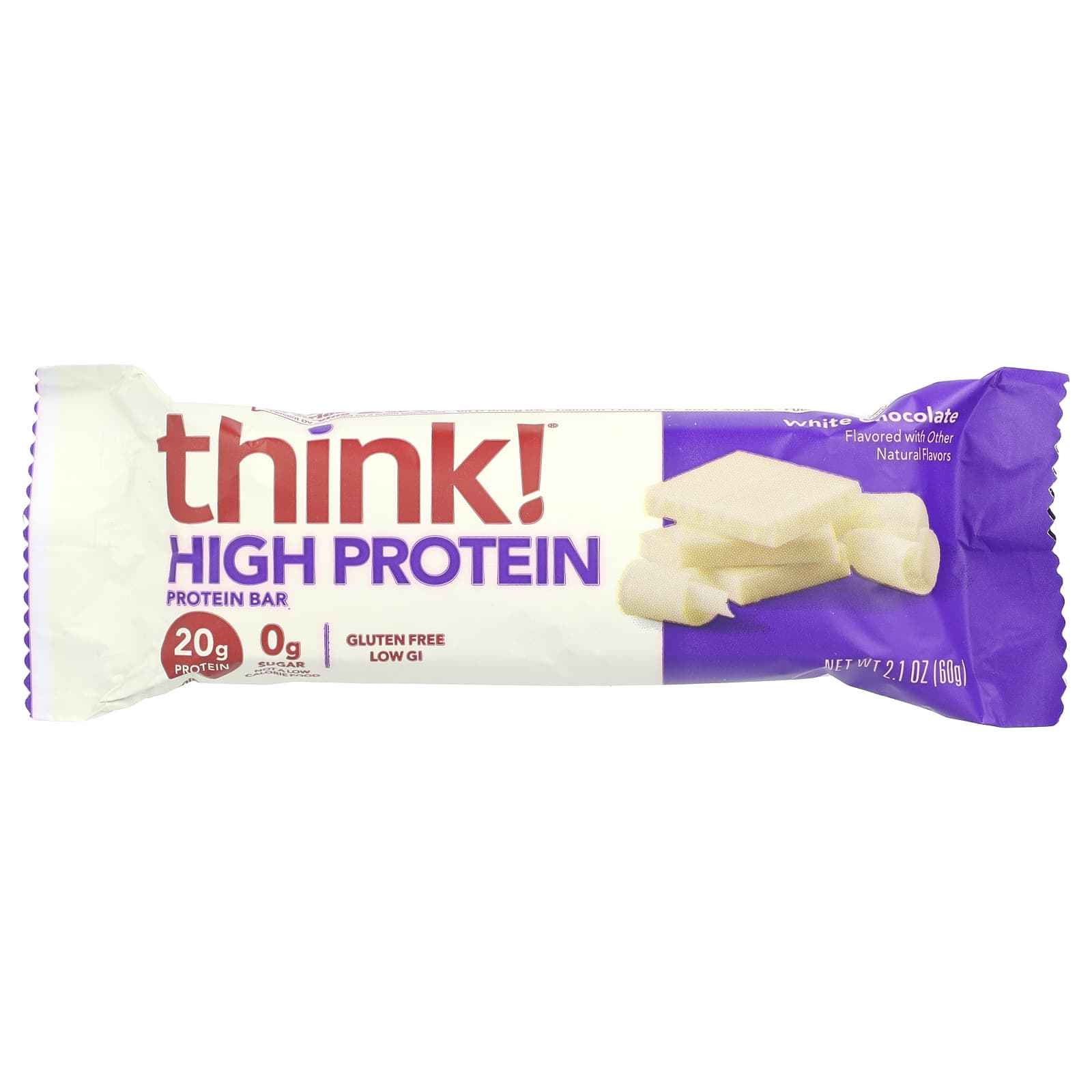 Шоколад Think ! High Protein Bars White, 60 г, 10 шт., батончик — фото 3