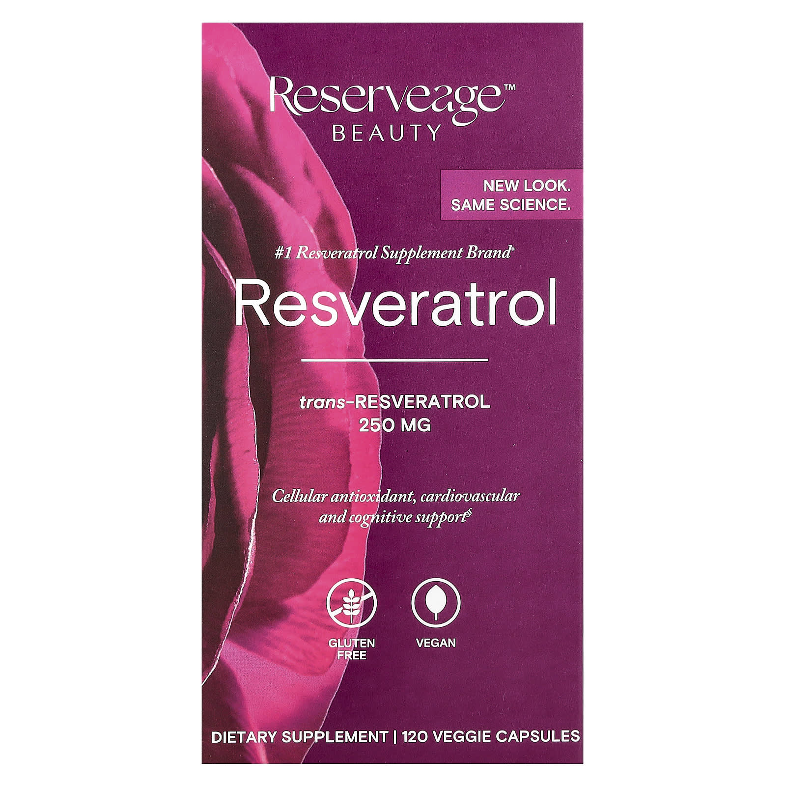 Ресвератрол Reserveage Beauty, 120 растительных капсул — фото 2