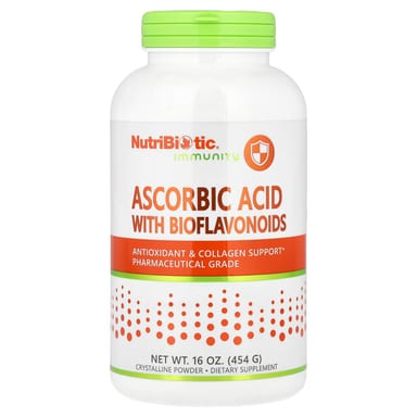 Аскорбиновая кислота с биофлавоноидами NutriBiotic, кристаллический порошок, 454 г