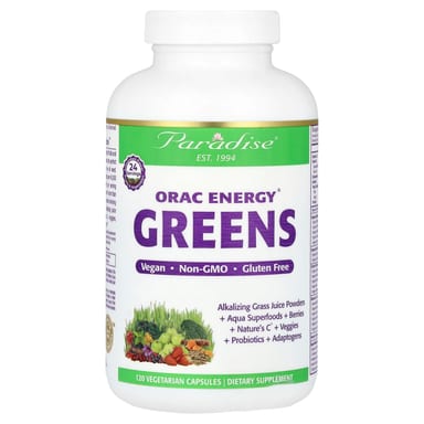 Зеленый комплекс Paradise Herbs ORAC Energy® Greens, 120 растительных капсул