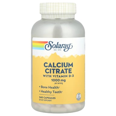Кальций цитрат Solaray with Vitamin D-3, 240 капсул