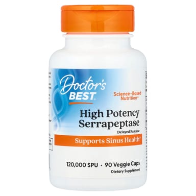 Серрапептаза Doctor's Best High Potency, 90 растительных капсул