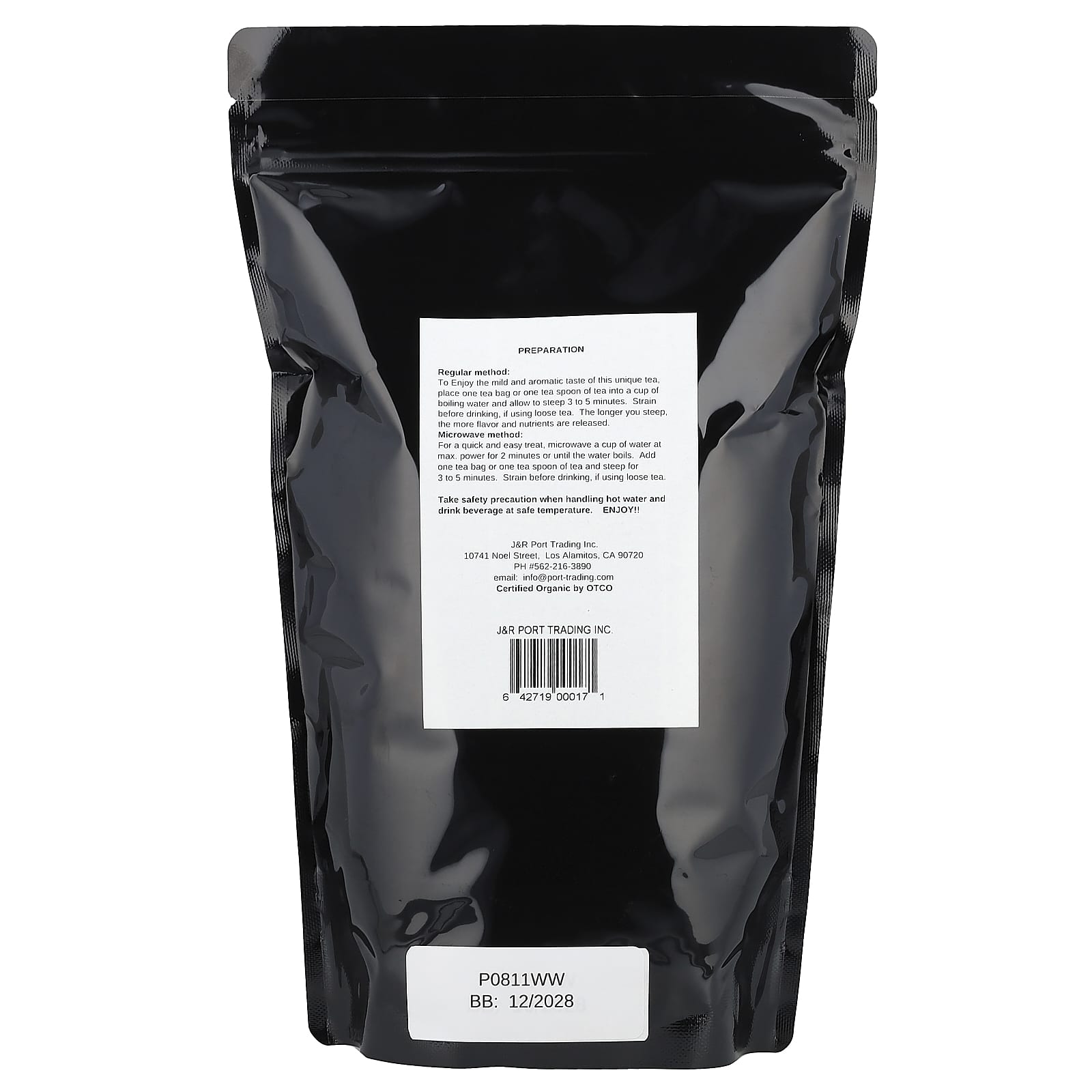 Чай J&R Port Trading Organic Rooibos Caffeine Free, 454 г, 1 lb — фото 2