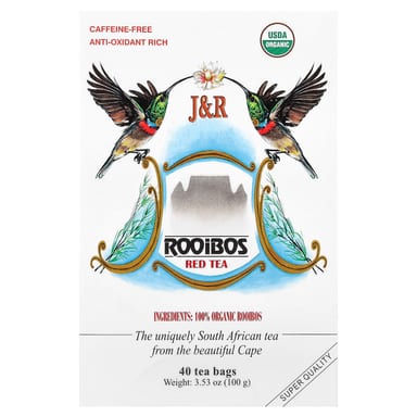 Чай J&R Port Trading Rooibos Red Caffeine-Free, оттенок 40 Tea Bags, 100 г, чайные пакетики
