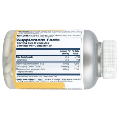 Витамин D2 Solaray Cal-Mag Citrate with :1 Ratio, 180 капсул