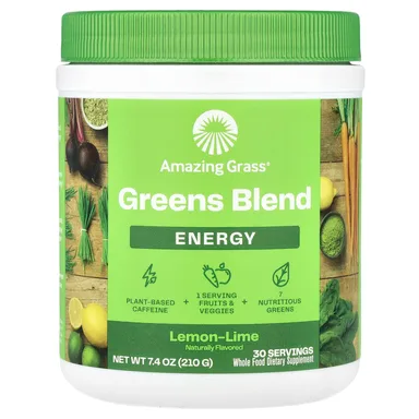 Фото товара: Зеленый комплекс Amazing Grass Energy, вкус «лимон и лайм», 210 г
