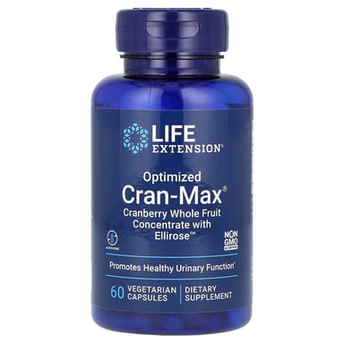 Клюква Life Extension Optimized Cran-Max Whole Fruit Concentrate With Ellirose, 60 растительных капсул