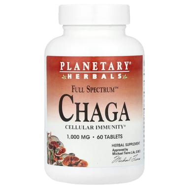 Чага Planetary Herbals Full Spectrum™, 1000 мг, 60 таблеток
