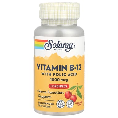 Фолиевая кислота Solaray Vitamin B-12 with Natural Cherry, 1000 мг, 90 пастилок
