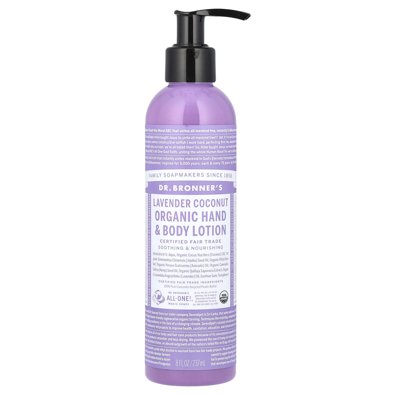 Лосьон для тела Dr. Bronner's Organic Hand & Lavender Coconut, 237 мл