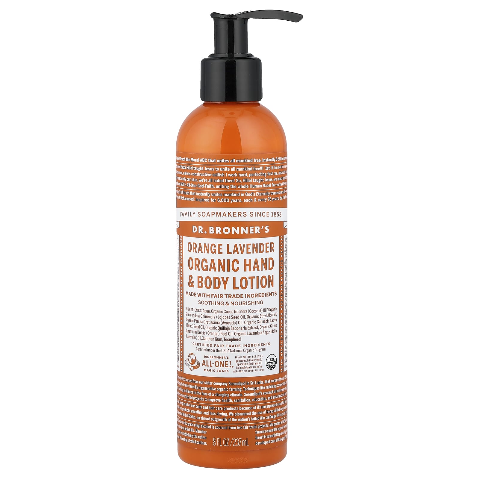 Лосьон для тела Dr. Bronner's Organic Hand & Orange Lavender, 237 мл