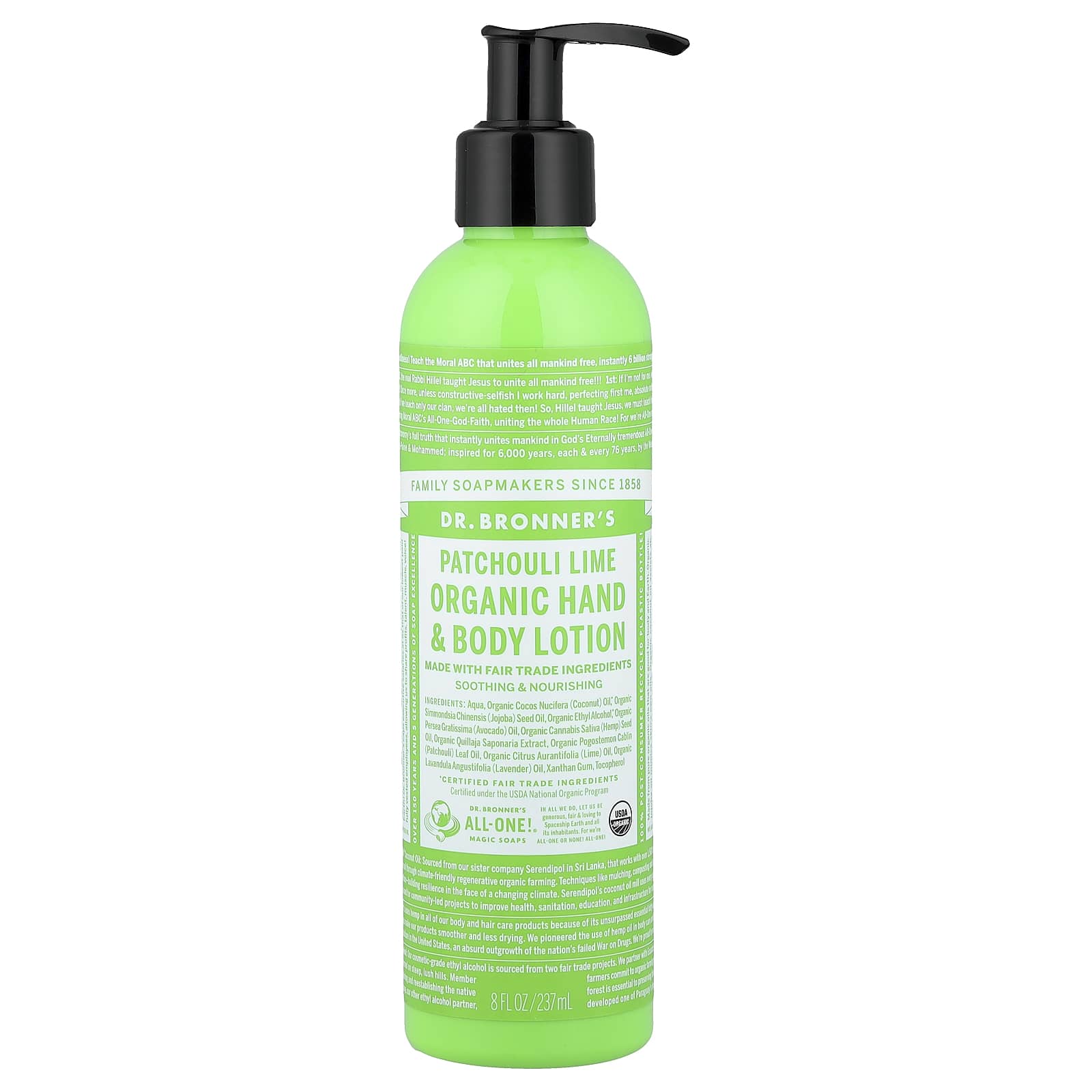 Лосьон для тела Dr. Bronner's Organic Hand & Patchouli Lime, 237 мл