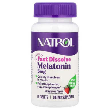 Мелатонин Natrol Fast Dissolve, вкус Strawberry, 5 мг, 90 таблеток