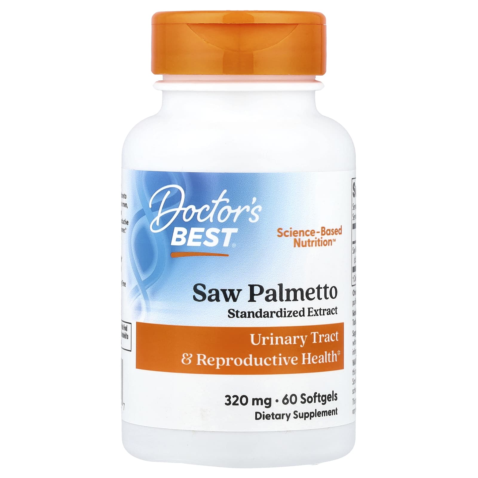 Пальметто Doctor's Best Standardized Extract, 320 мг, 60 мягких капсул