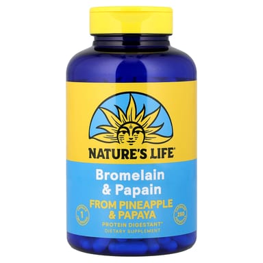 Бромелайн Nature's Life & Papain, 250 капсул