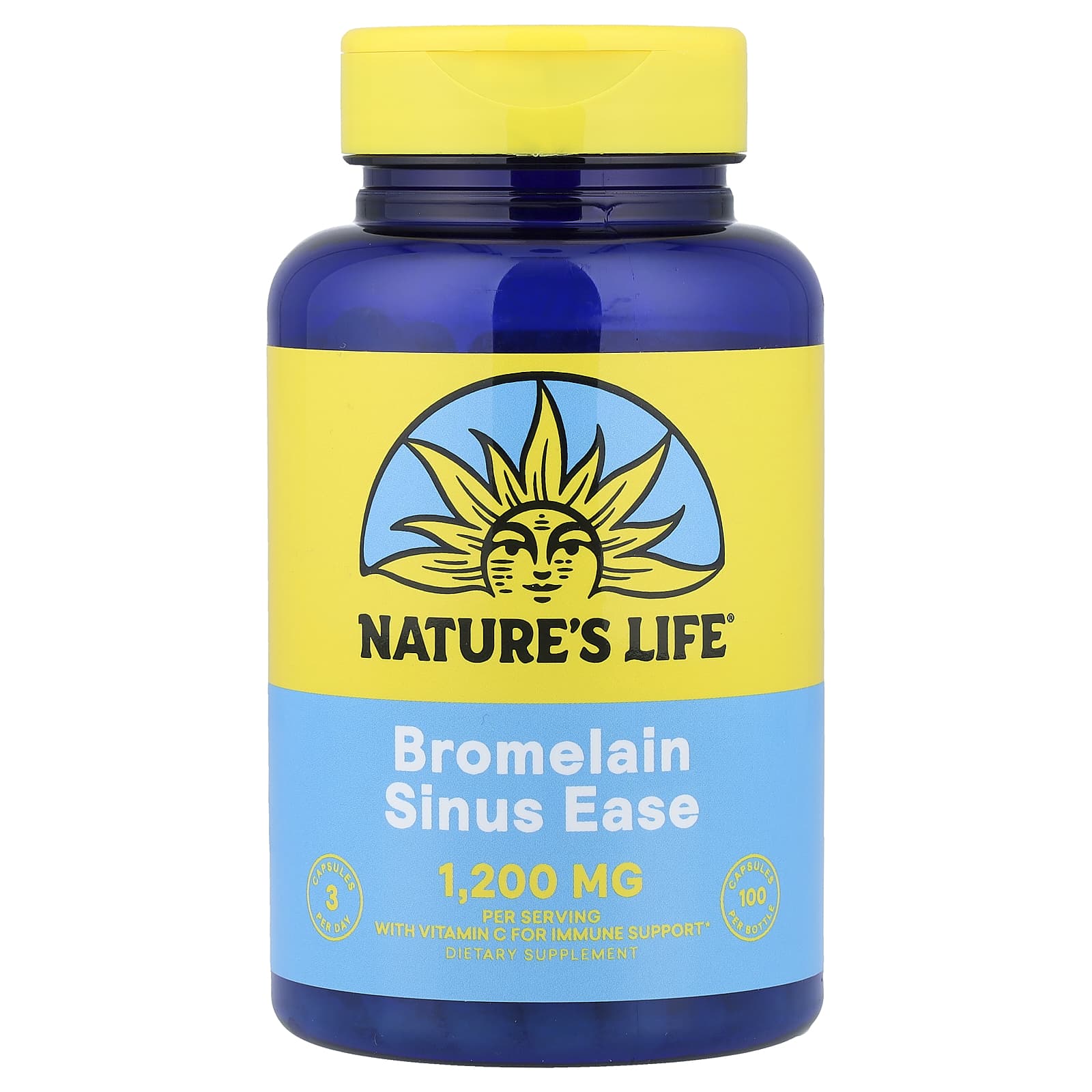 Бромелайн Nature's Life Sinus Ease, 100 капсул