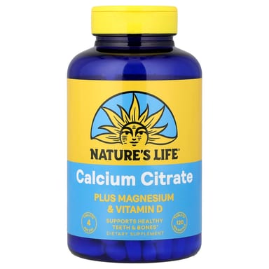 Кальций цитрат Nature's Life Plus Magnesium & Vitamin D, 120 таблеток
