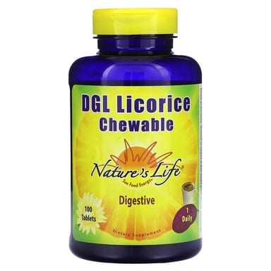 Жевательная солодка DGL Nature's Life, 100 таблеток