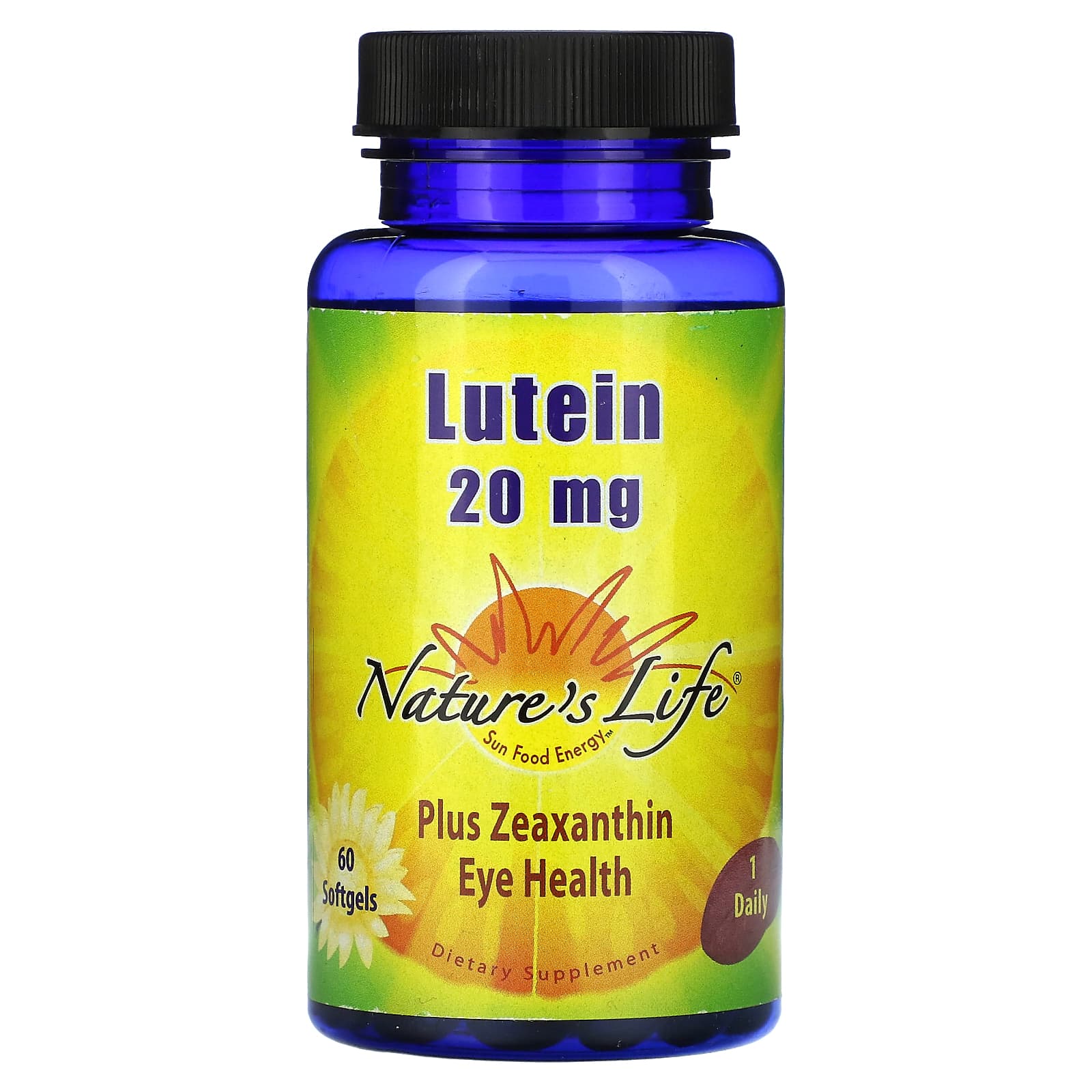 Лютеин Nature's Life, 20 мг, 60 мягких капсул