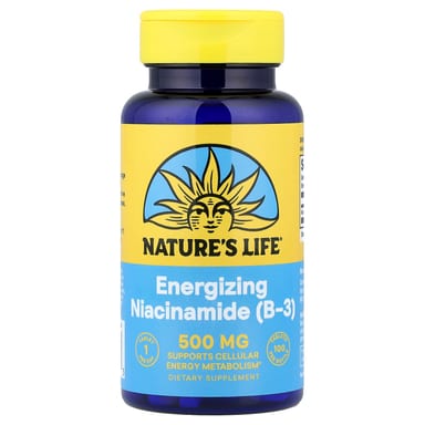 Ниацинамид Nature's Life Energizing (B-3), 500 мг, 100 таблеток