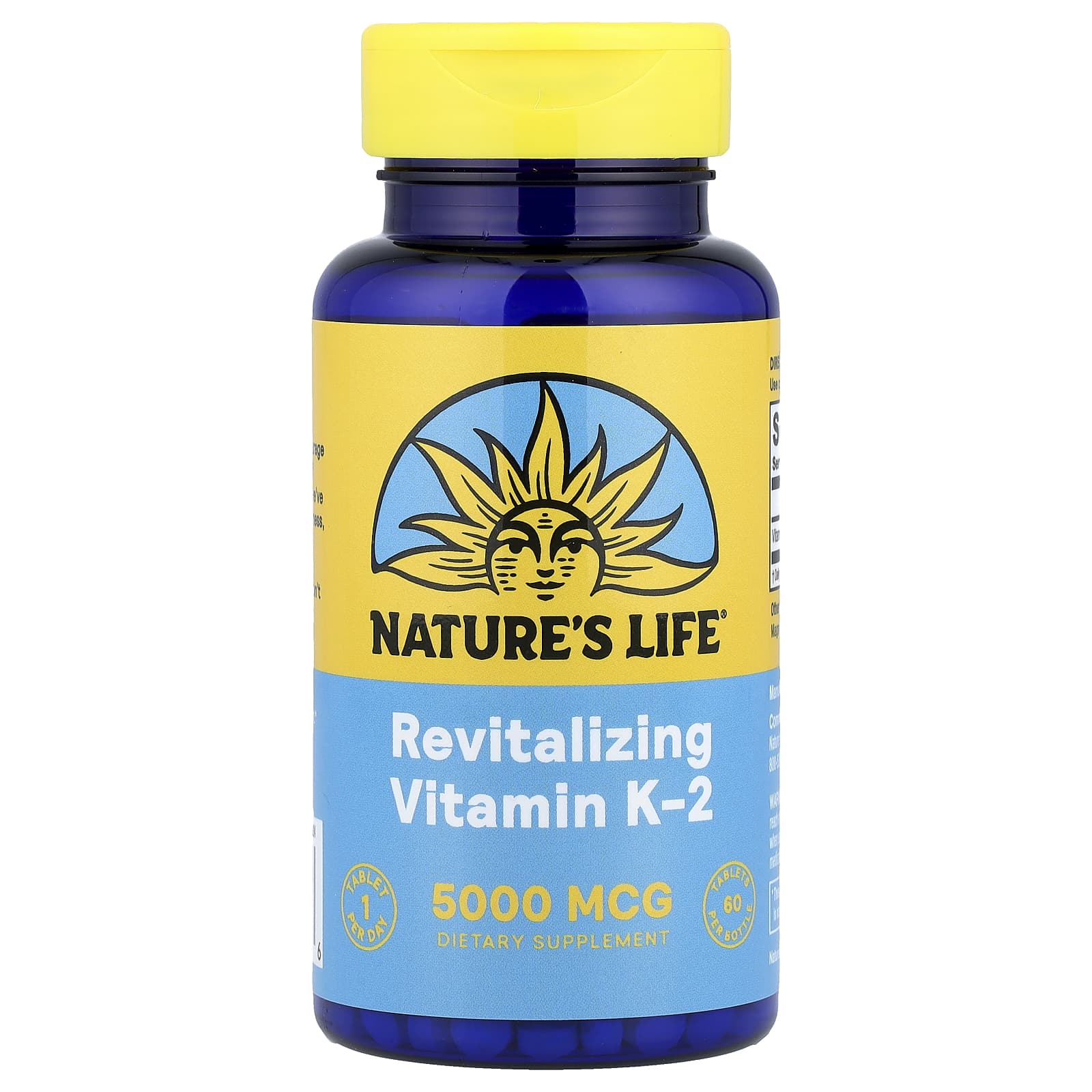 Витамин K Nature's Life Revitalizing -2, 5000 мкг, 60 таблеток