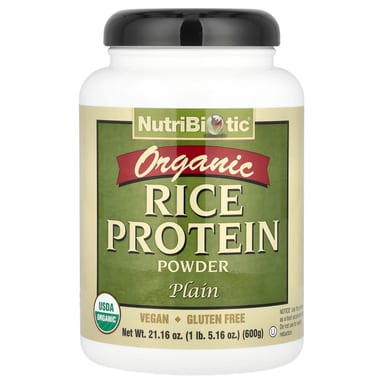 Протеиновый порошок NutriBiotic Organic Rice, оттенок Plain, 600 г, 1 lb
