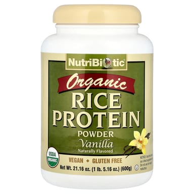 Протеиновый порошок NutriBiotic Organic Rice, вкус Vanilla, 600 г, 1 lb