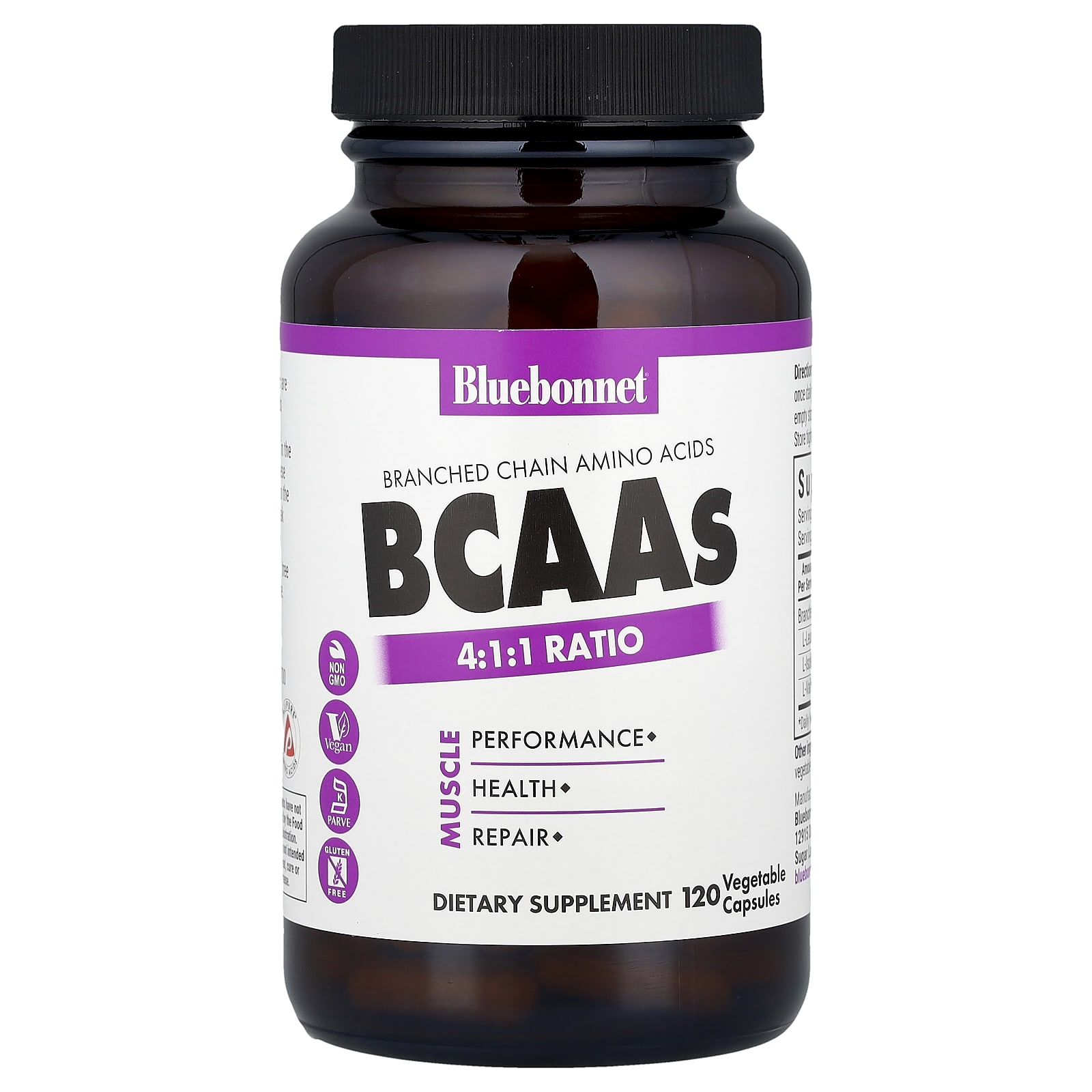 BCAAs Bluebonnet Nutrition, 120 растительных капсул