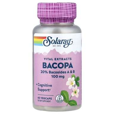 Бакопа Solaray Vital Extracts, 100 мг, 60 растительных капсул