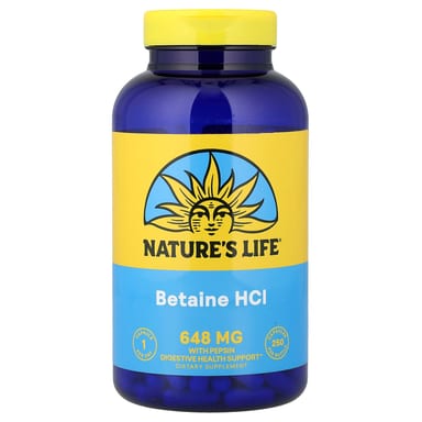 Бетаин HCl Nature's Life, 648 мг, 250 капсул