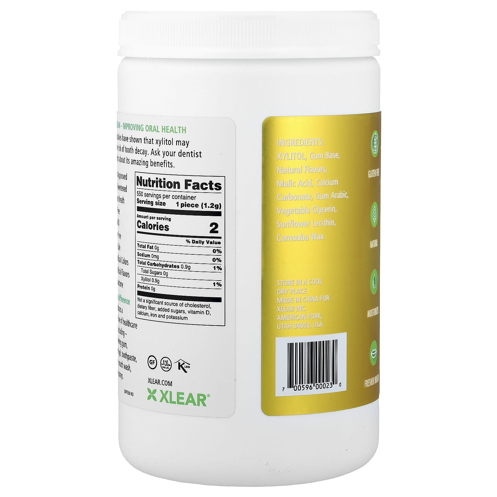 Жевательная резинка Spry без сахара Xlear Spry®® Chewing Gum Natural Fruit 550 Pieces, без сахара — фото 2