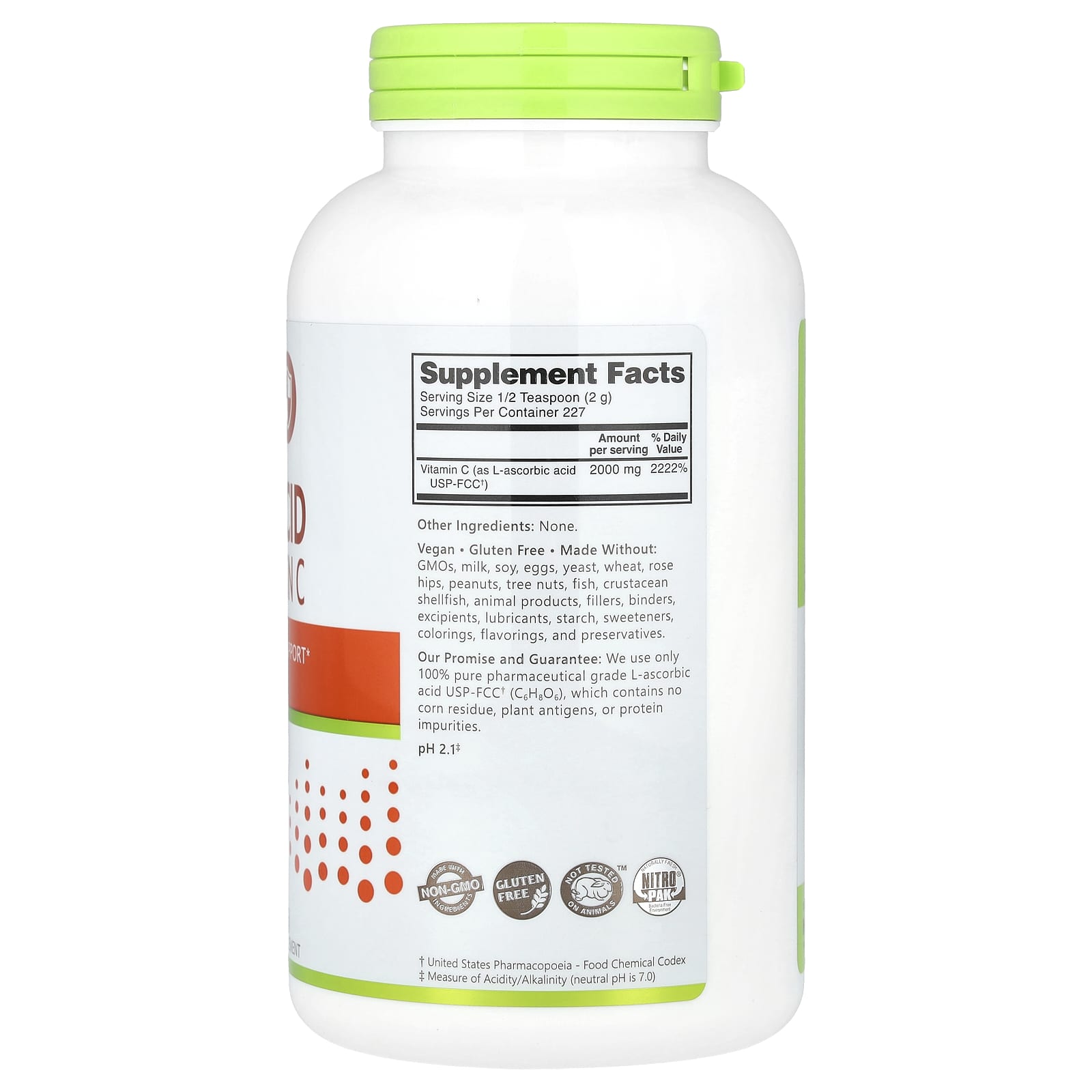 Витамин C NutriBiotic Immunity Ascorbic Acid 100% Pure Crystalline Powder, 454 г, порошок — фото 2