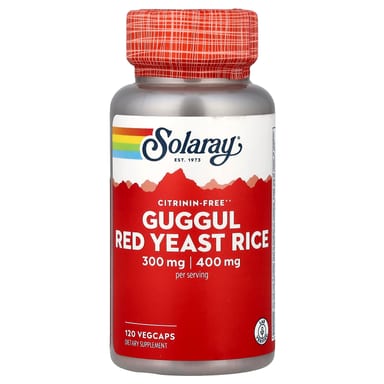 Рис Solaray Guggul Red Yeast, 120 растительных капсул