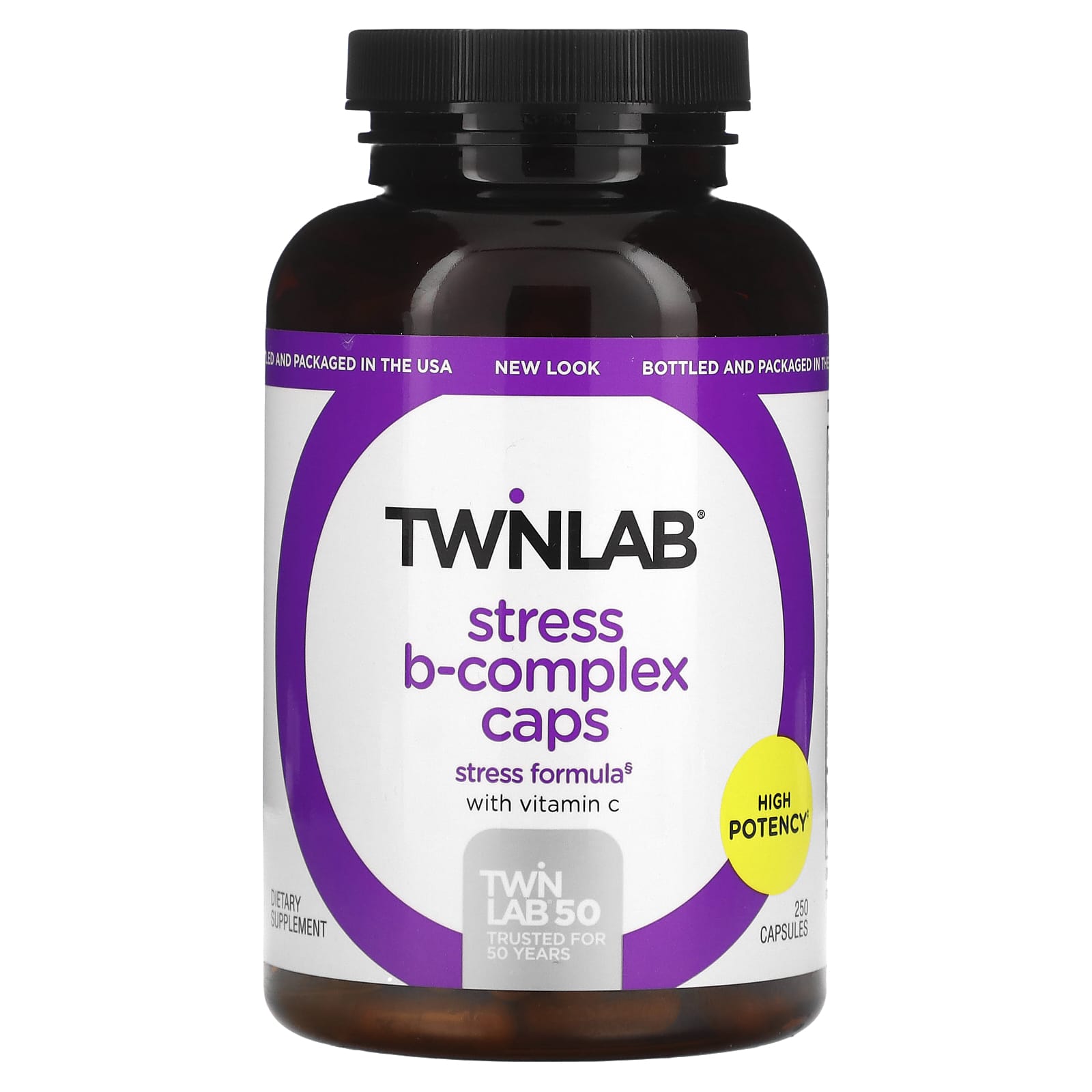 Комплекс витаминов B Twinlab Stress B-Complex Caps, 250 капсул