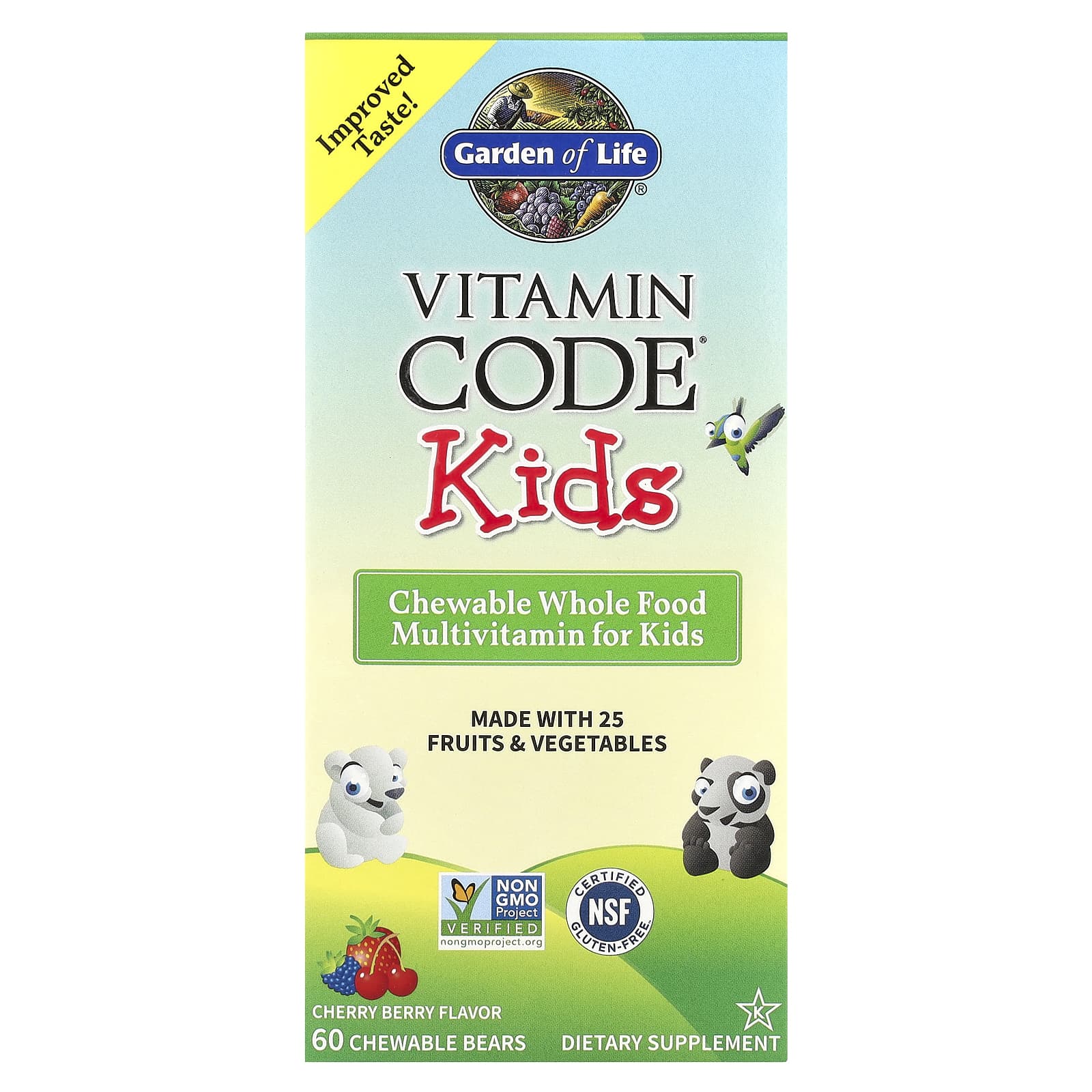Жевательные мультивитамины Garden of Life Vitamin Code® Cherry Berry, 60 жевательных пастилок — фото 2