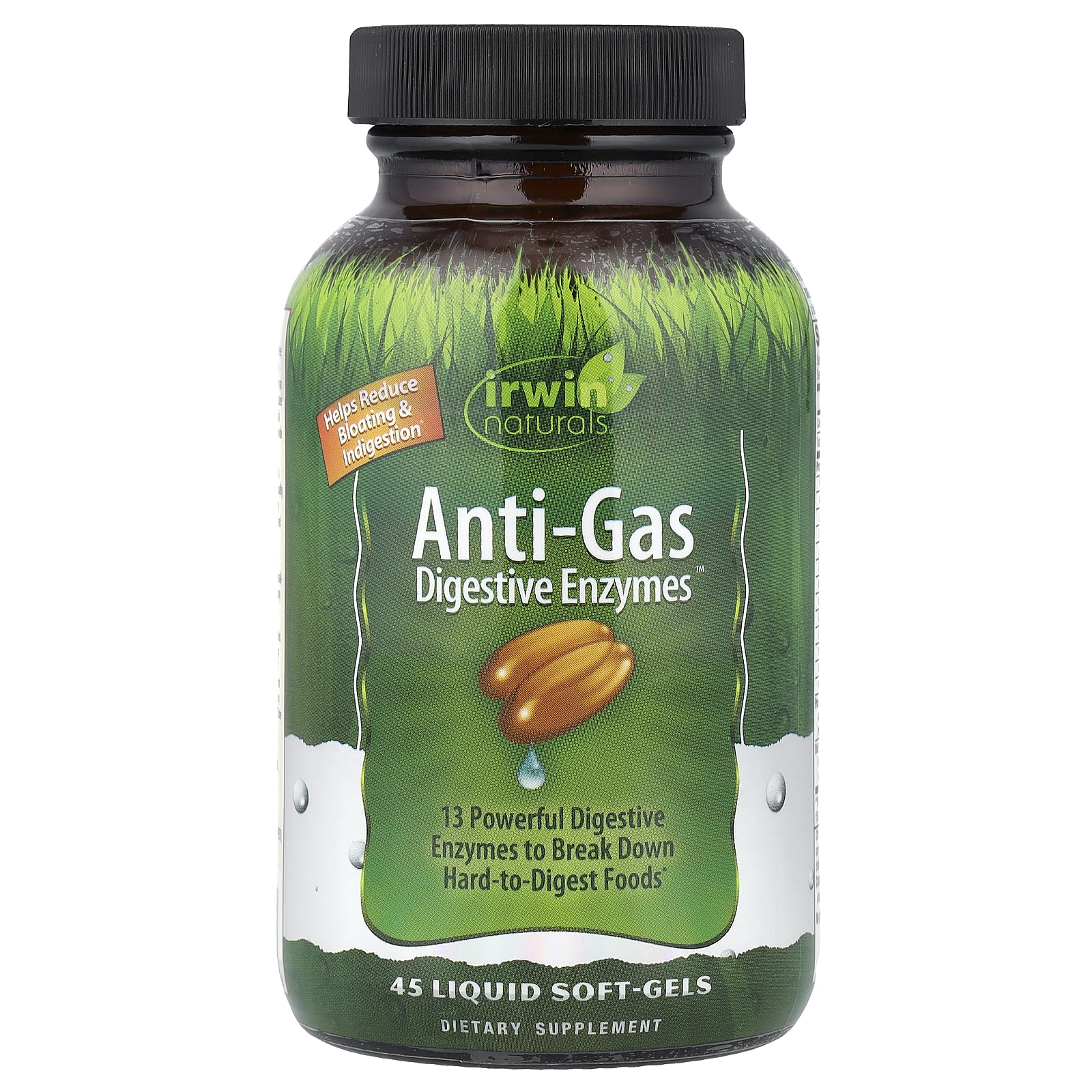 Пищеварительные ферменты Irwin Naturals Anti-Gas™, 45 мягких капсул