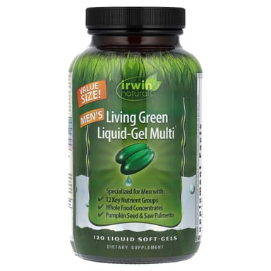 Мужские мультивитамины Irwin Naturals Living Green Liquid-Gel Multi®, 120 мягких капсул