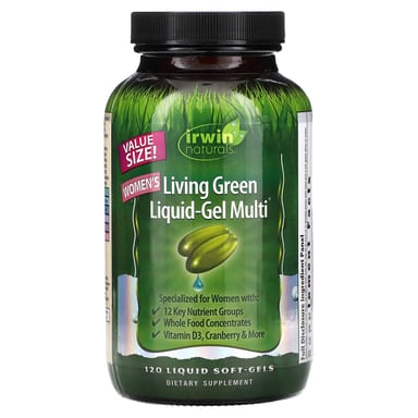 Женские мультивитамины Irwin Naturals Living Green Liquid-Gel Multi, 120 мягких капсул