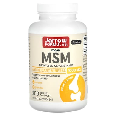МСМ Jarrow Formulas Vegan, 1000 мг, 200 растительных капсул