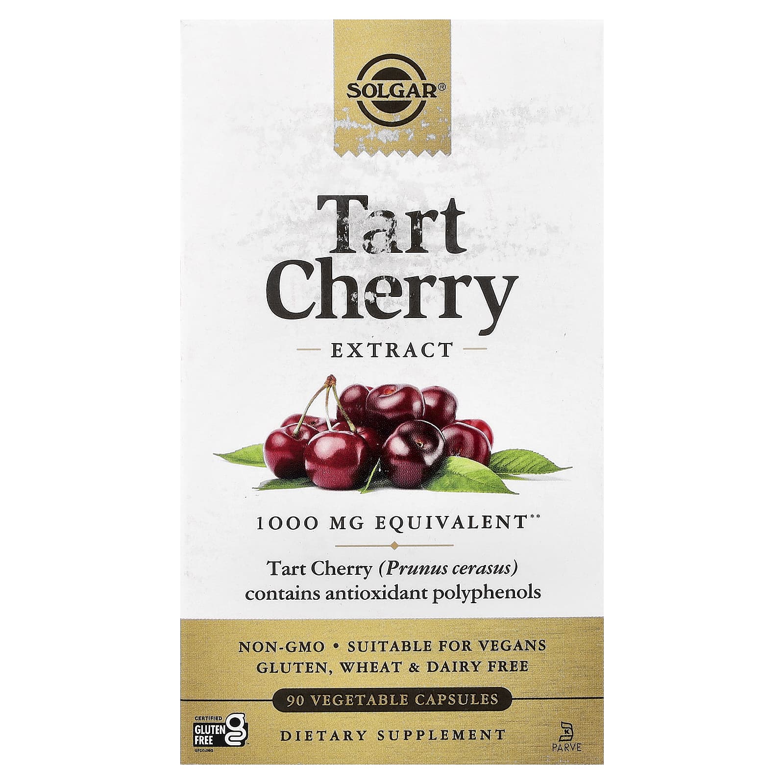 Экстракт терпкой вишни Solgar, вкус Tart Cherry Extract, 1000 мг, 90 растительных капсул — фото 2