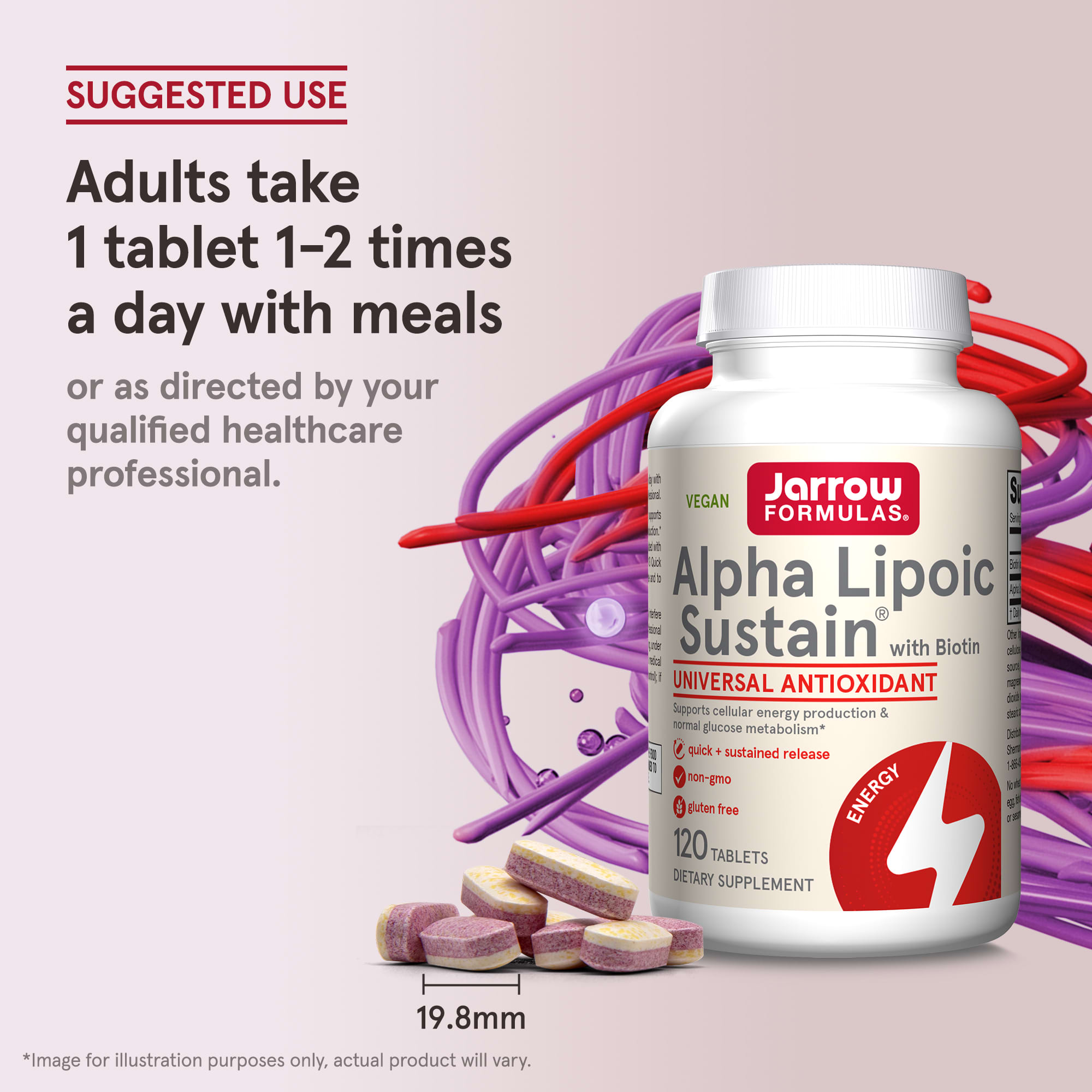 Биотин Jarrow Formulas Alpha Lipoic Sustain , 120 таблеток — фото 4