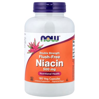 Ниацин NOW Foods, 500 мг, 180 растительных капсул