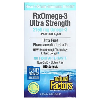 Омега-3 RxOmega Natural Factors RxOmega-3 Ultra Strength, 1075 мг, 150 мягких капсул