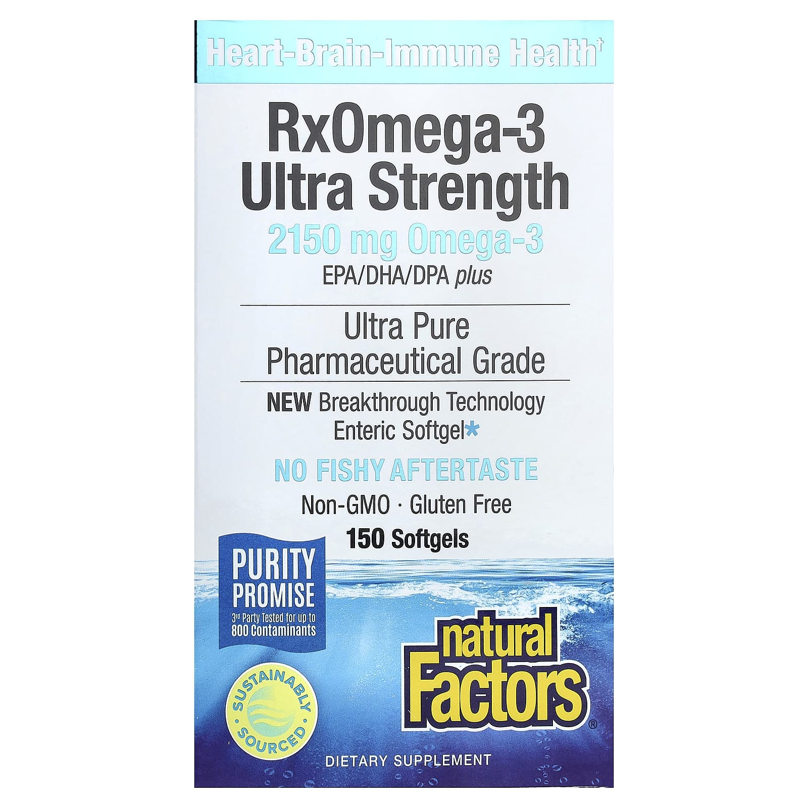 Омега-3 RxOmega Natural Factors RxOmega-3 Ultra Strength, 1075 мг, 150 мягких капсул