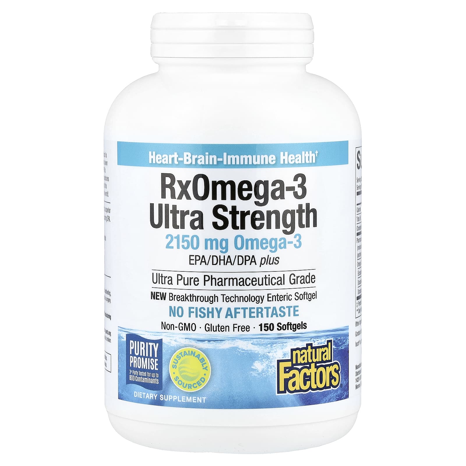 Омега-3 RxOmega Natural Factors RxOmega-3 Ultra Strength, 1075 мг, 150 мягких капсул — фото 3