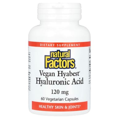 Гиалуроновая кислота Natural Factors Vegan Hyabest, 120 мг, 60 растительных капсул